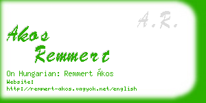 akos remmert business card