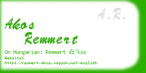 akos remmert business card